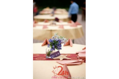 Dịch vụ cưới hỏi 24h trọn vẹn ngày vui chuyên trang trí nhà đám cưới hỏi và nhà hàng tiệc cưới | Trang trí bàn tiệc 1